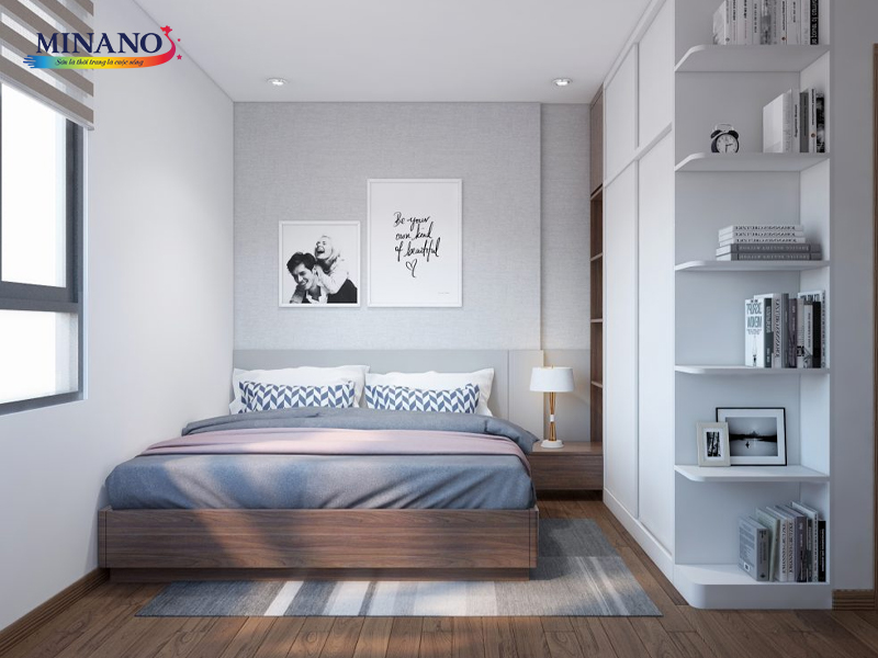 Tone màu xám ghi kết hợp cùng với nội thất hiện đại, tạo nên một không gian phong cách và tinh tế